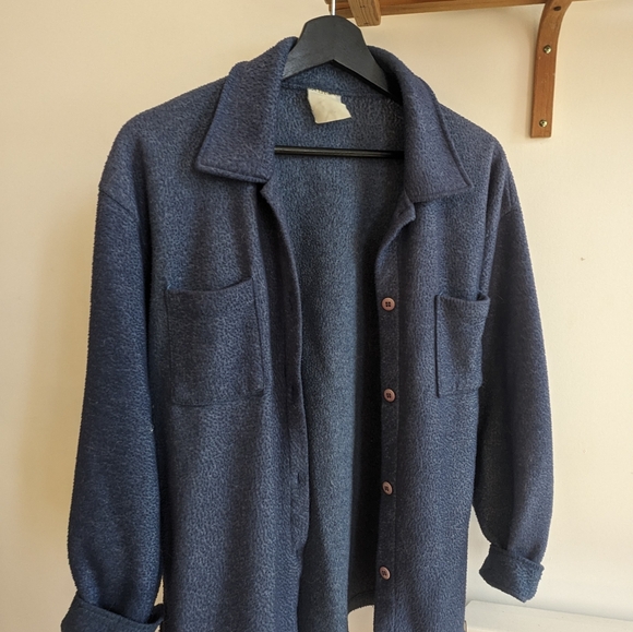 Marine Blue fleece shacket - Picture 2 of 4